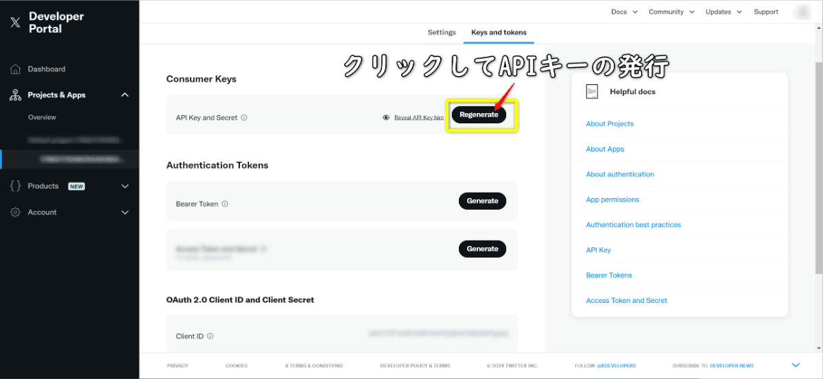 X(旧Twitter)のAPI取得方法と設定方法手順013