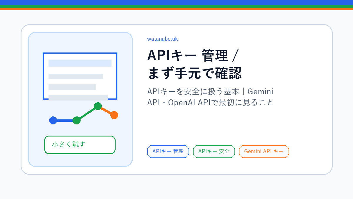 APIキー 管理の確認手順を示す図解