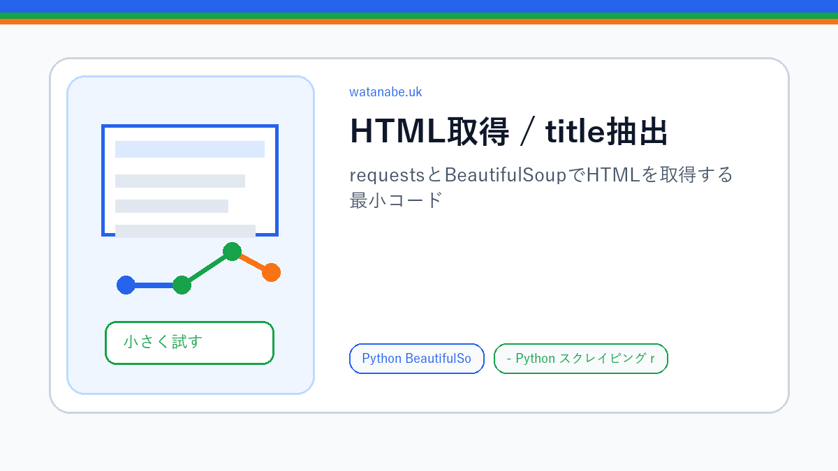 requestsでHTMLを取得しBeautifulSoupでtitleを抽出する流れ