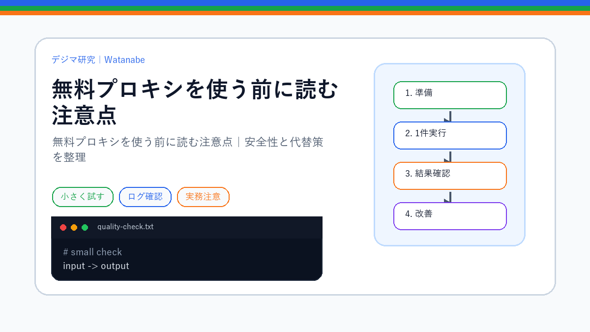 無料プロキシを使う前に読む注意点｜安全性と代替策を整理のアイキャッチ