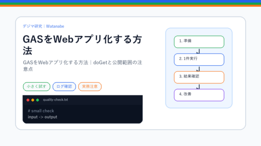 GASをWebアプリ化する方法｜doGetと公開範囲の注意点のS品質版アイキャッチ