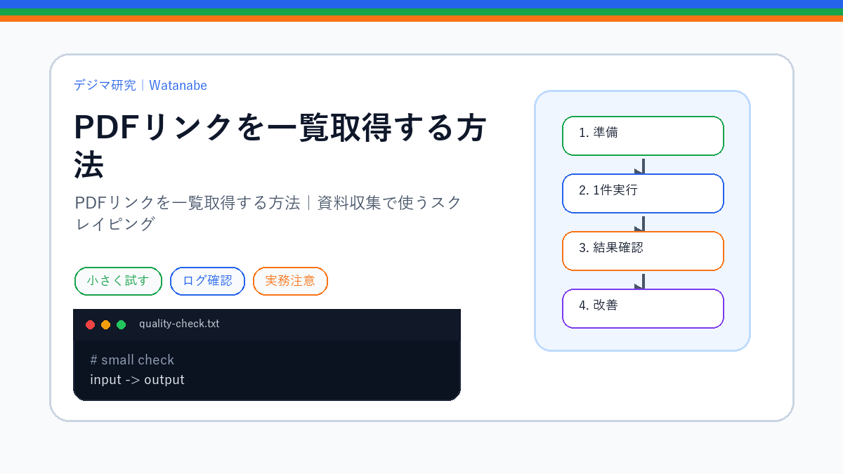 PDFリンクを一覧取得する方法｜資料収集で使うスクレイピングのS品質版アイキャッチ