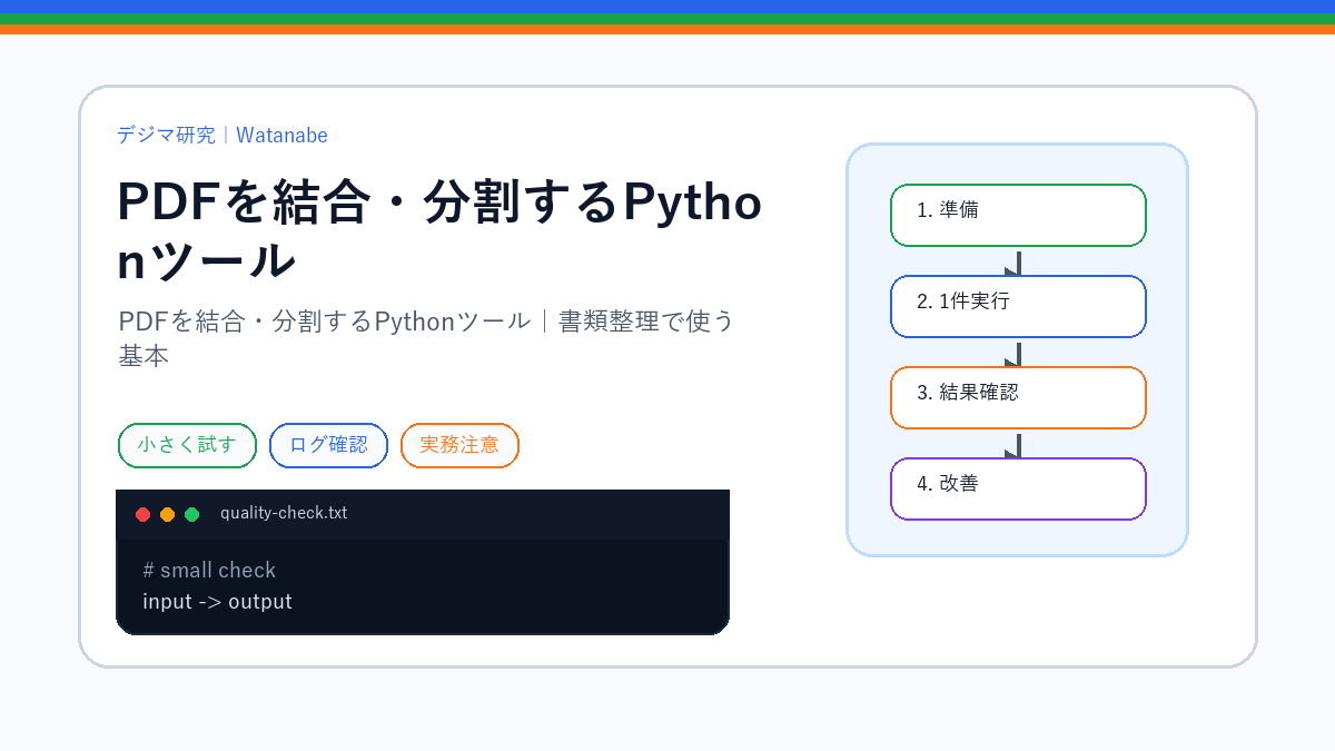 PDFを結合・分割するPythonツール｜書類整理で使う基本のS品質版アイキャッチ