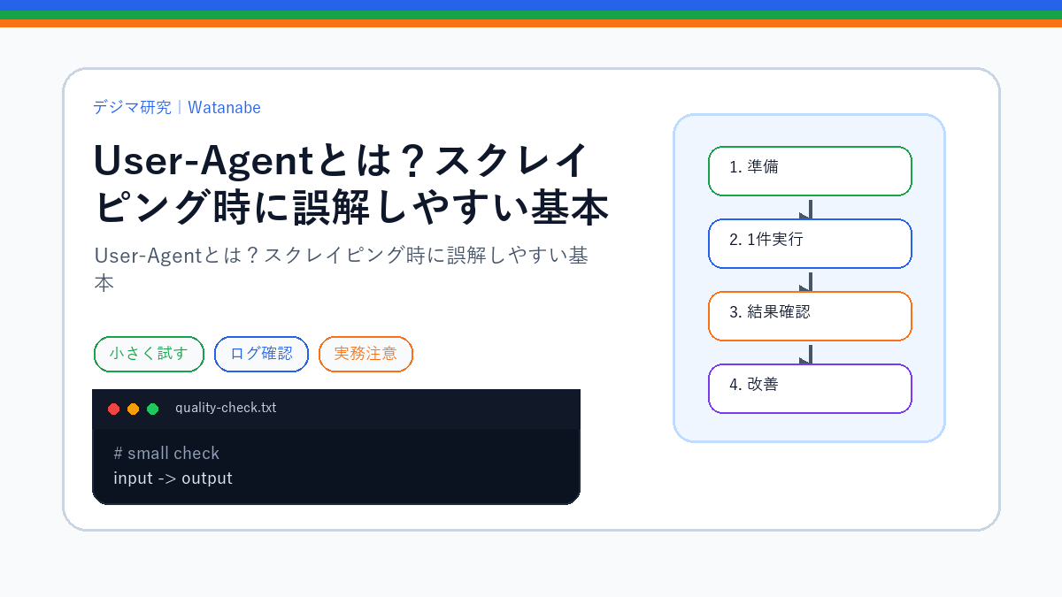User-Agentとは？スクレイピング時に誤解しやすい基本のS品質版アイキャッチ